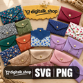 No Sew Coin Purse SVG | Faux Leather Wallet Template | Origami Coin Pouch Pattern | DIY Cricut & Laser Cut Files | Scrap Buster Keychain