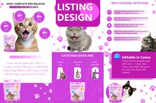 Amazon A+ Content Templates, Cat Treats EBC Design (Canva Editable)